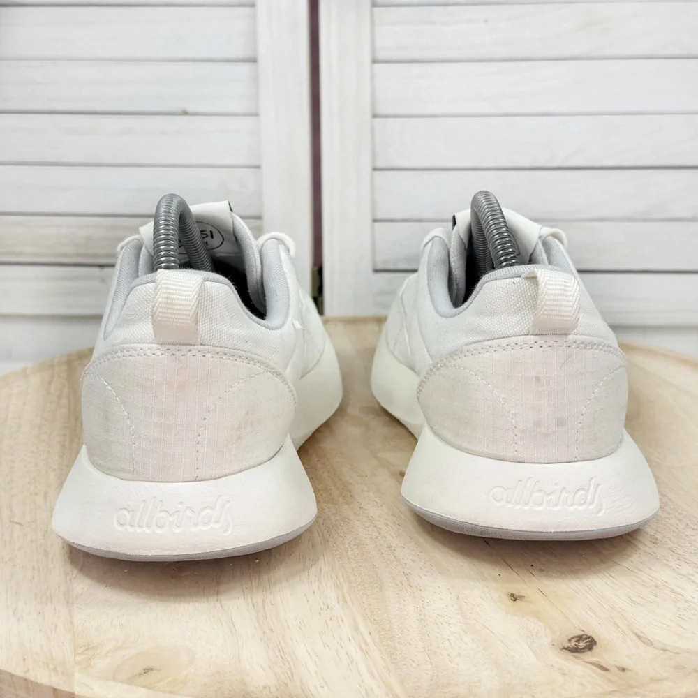 Allbirds Courier Lace Up Canvas Running Shoes Sneakers Blizzard White Womens 10‎